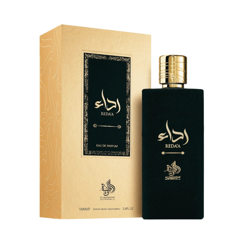 Al Wataniah Reda'a オードパルファム 100ml/3.4fl.oz. - 香水ボトルと豪華なパッケージボックス、ロゴ入り - ボトルとボックス