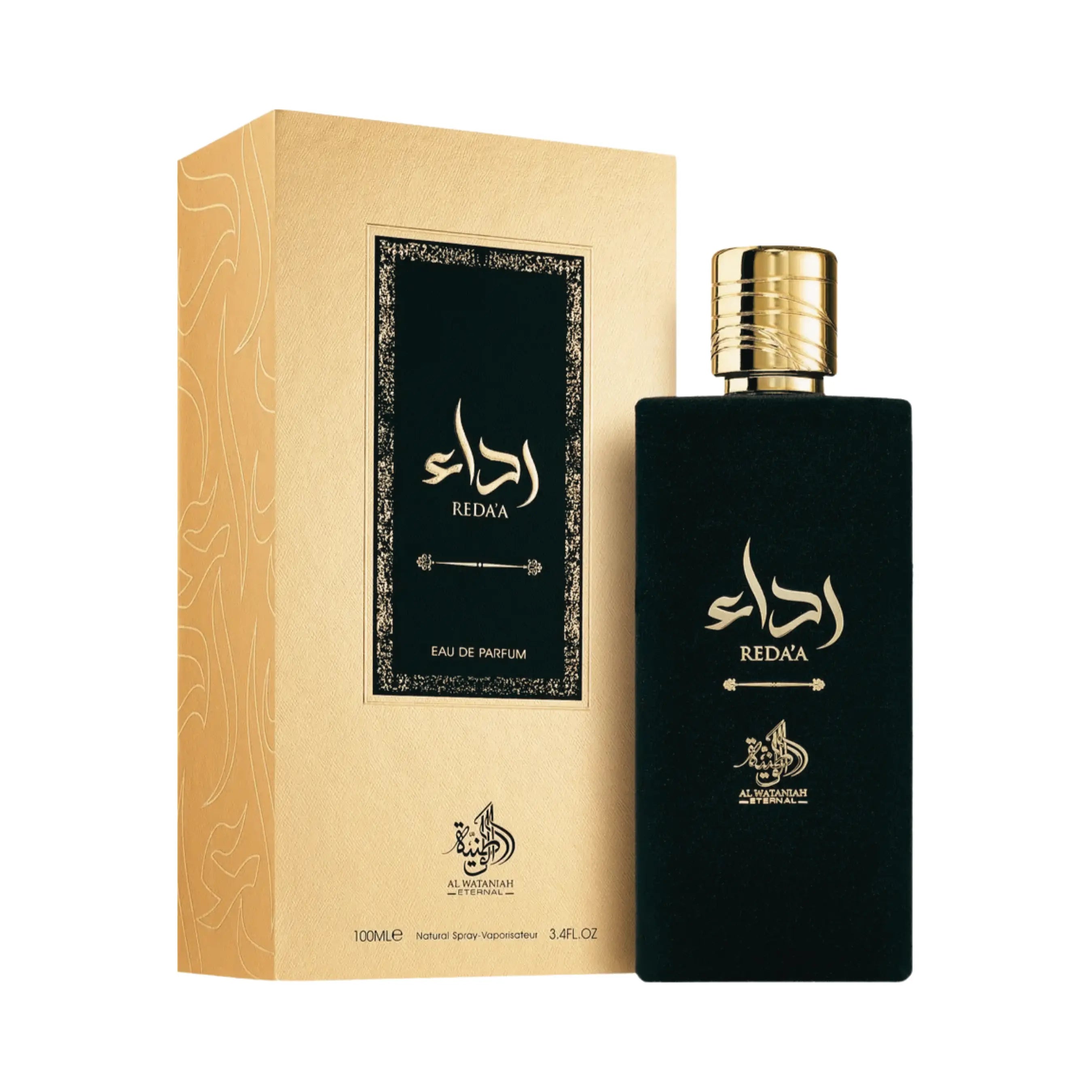Al Wataniah Reda'a オードパルファム 100ml/3.4fl.oz. - 香水ボトルと豪華なパッケージボックス、ロゴ入り - ボトルとボックス