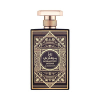 Al Wataniah Rose Mystery Intense オードパルファム 100ml/3.4fl.oz. - 高級アラビア香水のボトル、エレガントなデザイン、白い背景 - ボトルのみ