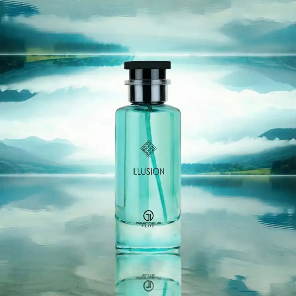 Grandeur Illusion オードパルファム 100ml/3.4fl.oz. - シネマティック撮影、豪華な照明と背景、プロダクト撮影 - シネマティック撮影