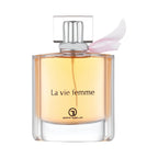 Grandeur La Vie Femme オードパルファム 100ml/3.4fl.oz. - 高級アラビア香水のボトル、エレガントなデザイン、白い背景 - ボトルのみ