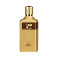 Grandeur Tribal Gold オードパルファム 100ml/3.4fl.oz. - 高級アラビア香水のボトル、エレガントなデザイン、白い背景 - ボトルのみ