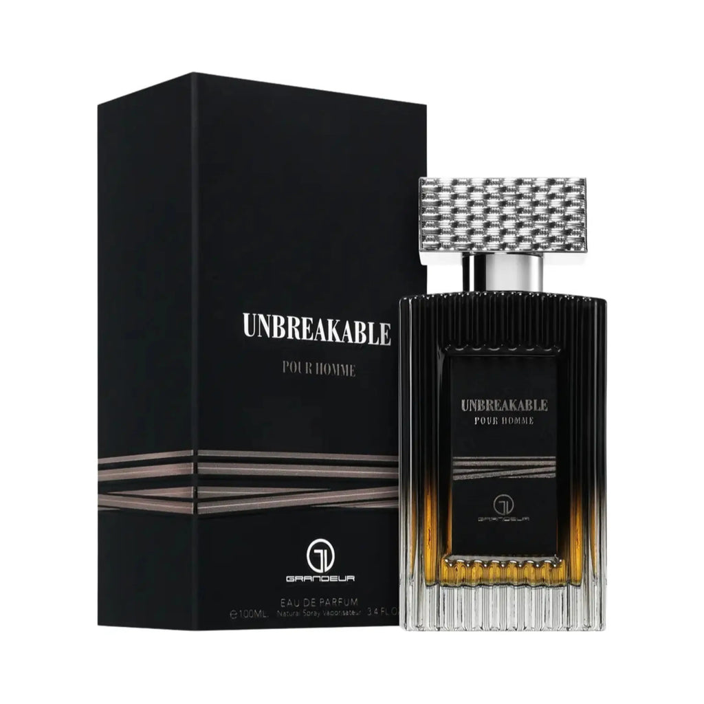 Grandeur Unbreakable オードパルファム 100ml/3.4fl.oz. - 香水ボトルと豪華なパッケージボックス、ロゴ入り - ボトルとボックス